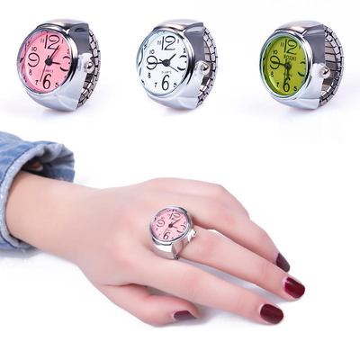 Creative Ring Watch Unisex Lady Girl Steel Round Elastic Quartz Finger Ring Watch
