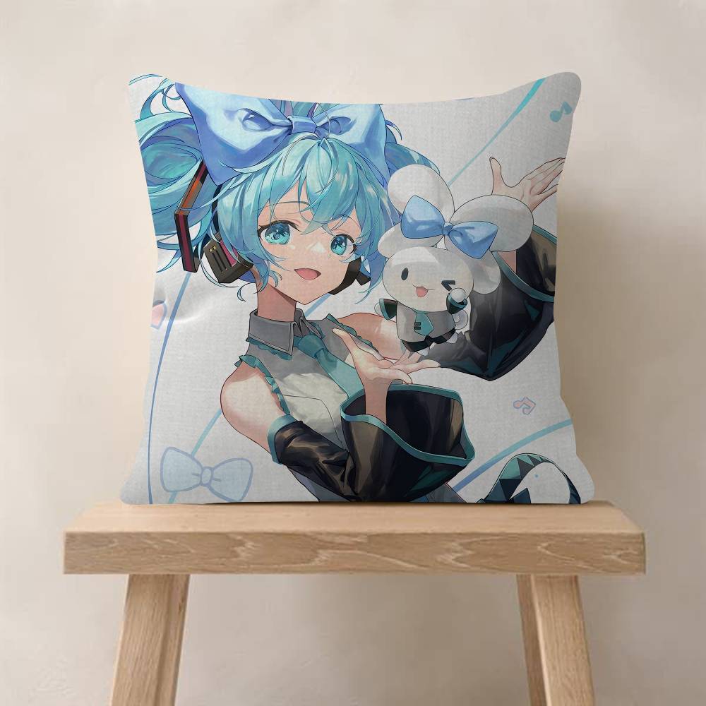 HHatsune Anime Miku Cushion Cover Decorative Pillow Sofa Home Decor Case Pillow Cases