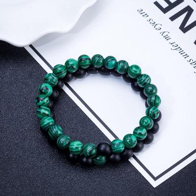 Bracelet en Malachite pour hommes et femmes, perles en pierre naturelle, rondes, pour Couple, JWLY YSXX