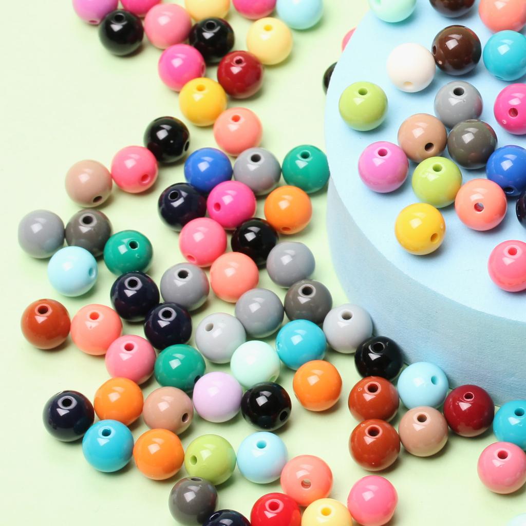 DIY 10mm 200PCS For Jewelry Bracelet Colours Findings Loose Earrings Fashion Jewelry Making Necklace Acrylic Beads