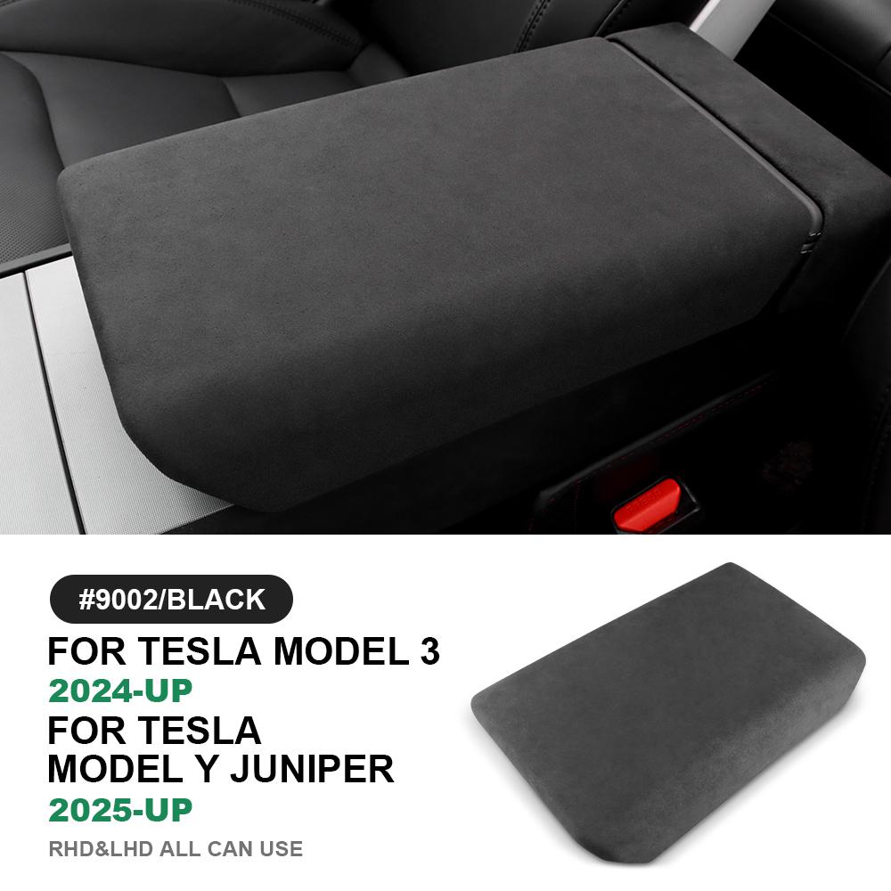 

Italian Top Suede Armrest Box Protective ABS Cover Trim for Tesla Model Y Juniper 2025 Model 3 Highland 2025-UP Arm Rest Lid