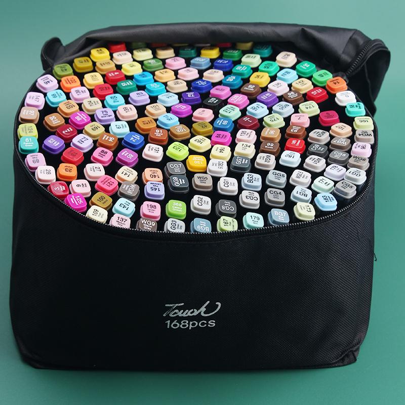 24/36/48/60/80/120/168/Colors Alcohol Drawing Markers Dual Tip Permanent Art Sketch Markers for Illustration School Supplie