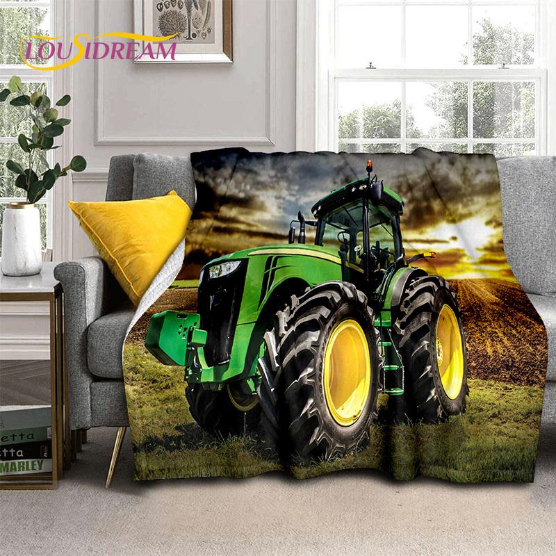 Truck Car 3D Series Retro Tractor HD Blanket,Soft Throw Blanket for Home Bedroom Bed Sofa Picnic Travel Office Cover Blanket Kid
