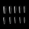 kads 500pcs False Nail Tips Ballerina 3 Colors/Box Nail Coffin Shaped Tips Long Full Cover Fake Nails Art Manicure 10 Size Clear