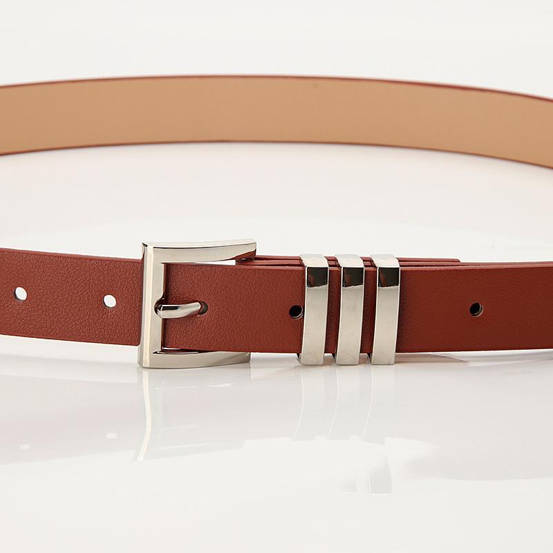 Womens Classic Faux Leather Belt With Square Pin Buckle Stylish Accessory For Casual And Work Looks
