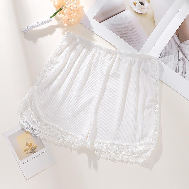 

Свободные защитные брюки женщины могут носить тонкие с высокой талией свободные нижние кружева One Size белый