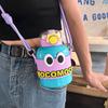 BEANBEANLOVE Kids Cartoon Portable Straw Water Bottle