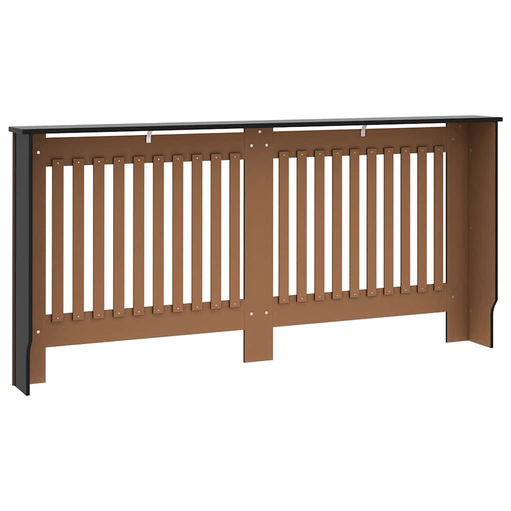 Radiator Cover Black 172 x 19 x 81.5 cm Medium Density Fibreboard