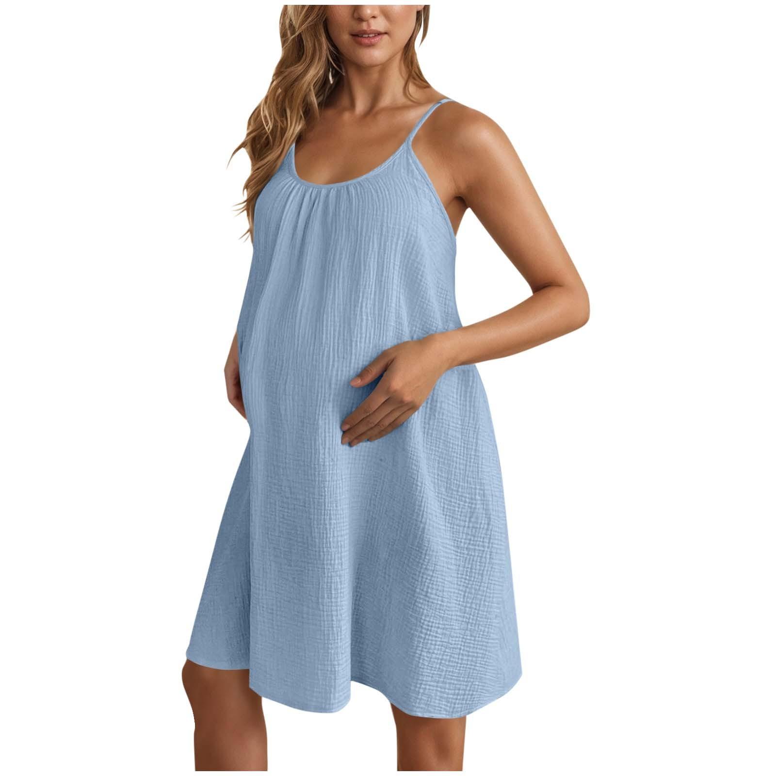 

Женская повседневная и модная ночная рубашка свободного кроя однотонной расцветки для беременных, домашняя одежда, платье-комбинация S