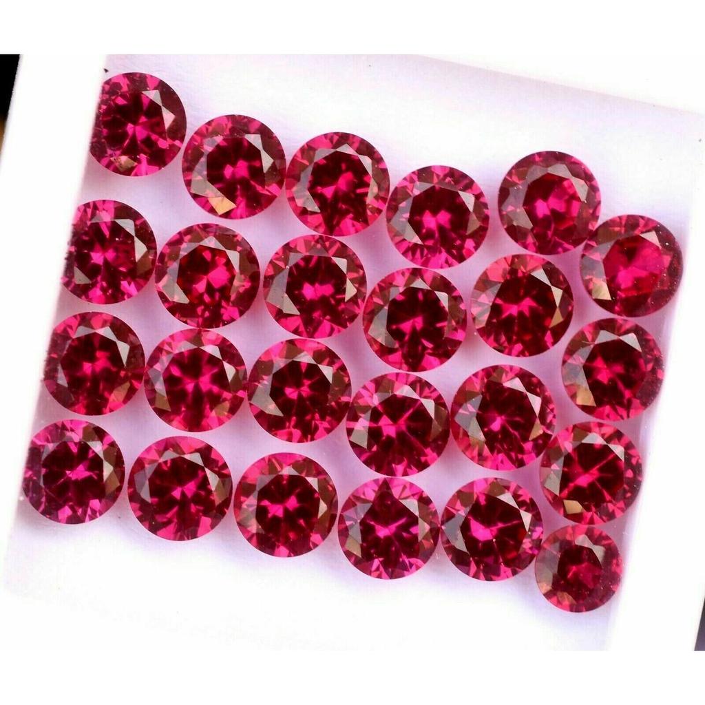 2.30 Carat CERTIFIED 12 pcs Natural Red Ruby Round Cut Ring Size Loose Gemstone