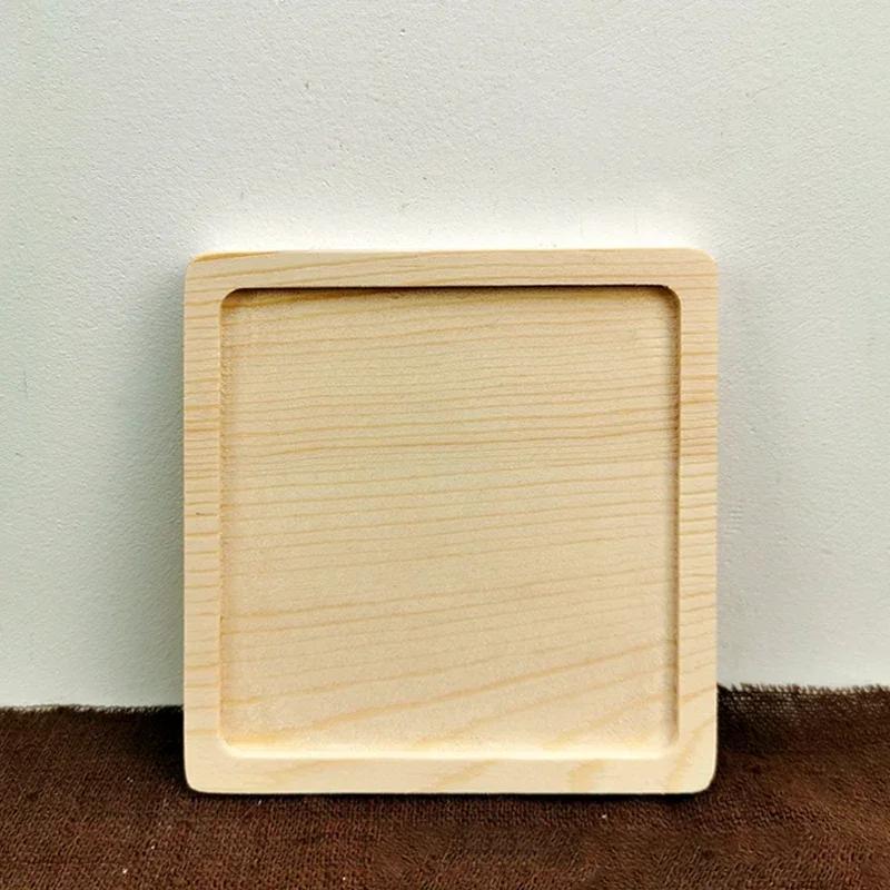 

1 шт. Бесплатная индивидуальная деревянная подставка под стакан, твердые круглые квадратные деревянные подставки под чашки для чая, кофе, салфетки для свадьбы, рождества, подарка Blank
