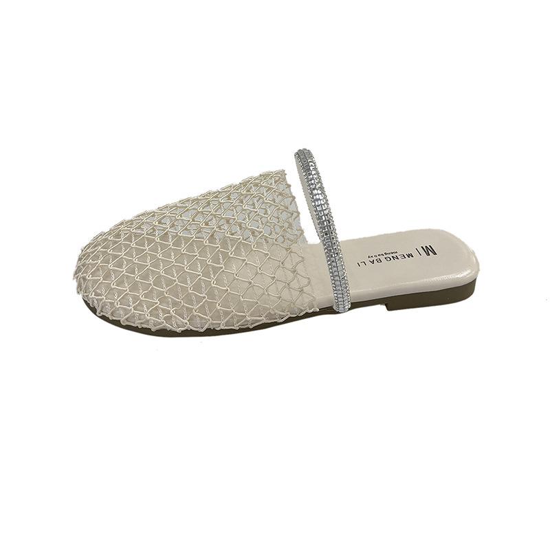 

Баотоу сандалии-гладиаторы с ремешком сзади, рыбацкая сетка, летние новые полые удобные пляжные полушлепанцы 35