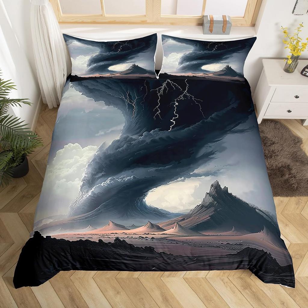 Pyramid Påslakanset för Tonåringar Queen Size Lättviktiga Dunpåslakan Sovrumsinredning 2 Örngott 1 Påslakan Inget Täcke
