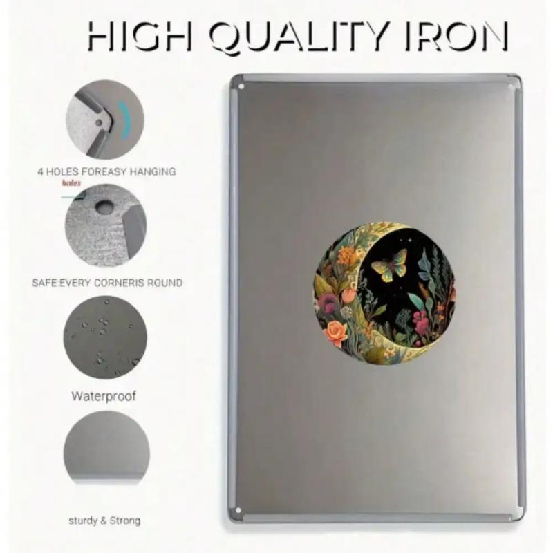 Bohemian Vintage Moon Butterfly Floral Metal Wall Art Rustic Home Decor