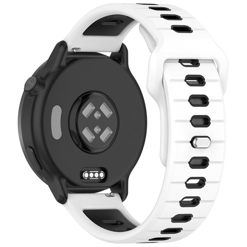 20MM 22MM Silikonový řemínek pro Garmin forerunner 245 645 255 265 Vodorovný pruh Reverzní Dvoubarevný Řemínek k hodinkám Prodyšný Wr