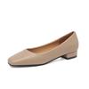 Fashion New Flat Women Loafers Simple Low Heels Office Work Casual Shoes Slip on Flat Footwear Ladies Square Toe Shoes Work Shoes