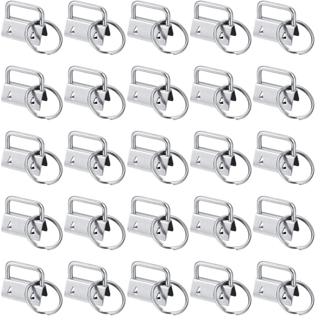 50 Pieces Key Fob Hardware Key Chain Fob Wristlet Hardware With Key Ring For Lanyard