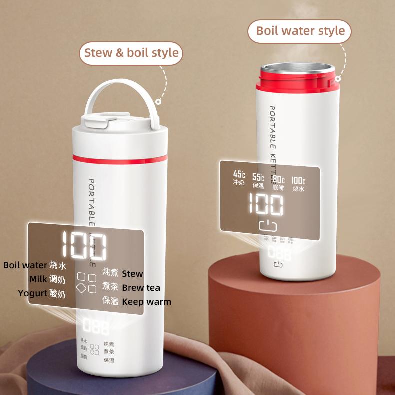 Mini rychlovarná konvice na 220 V 450 ml multifunkční nahřívací šálek šálek na dušení Hrnec na konzervování zdraví Termo konvice Přenosná cestovní konvice