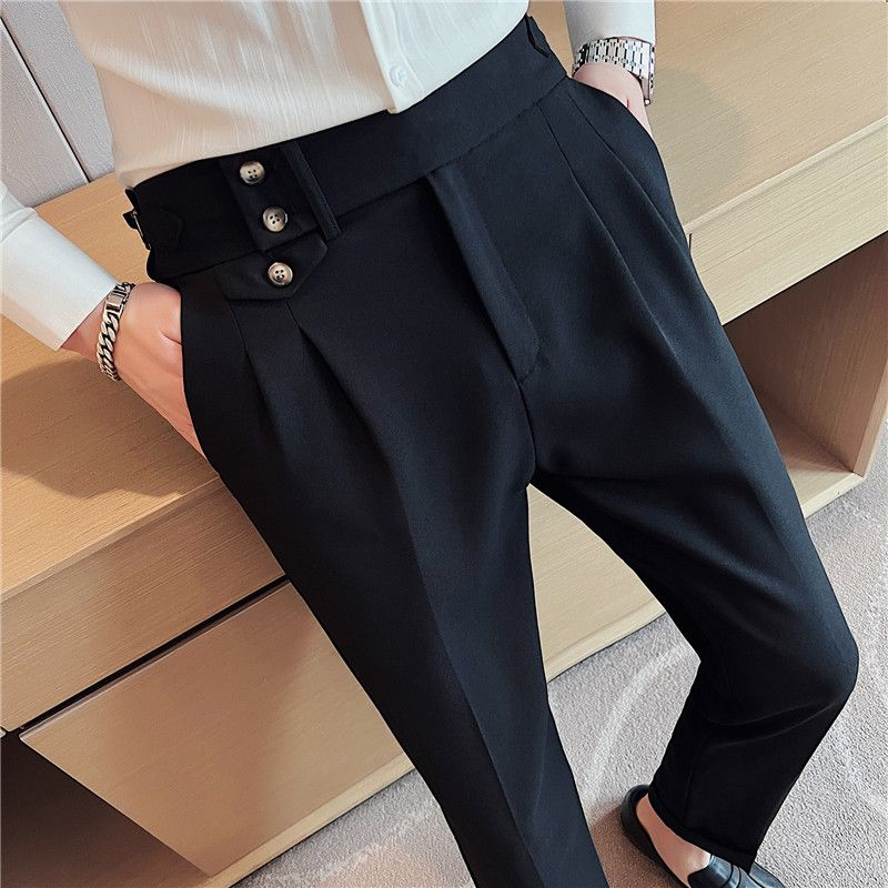 Men's Summer Trousers  Business Formal Pants Slimming and Mature Style Casual Suit Pants