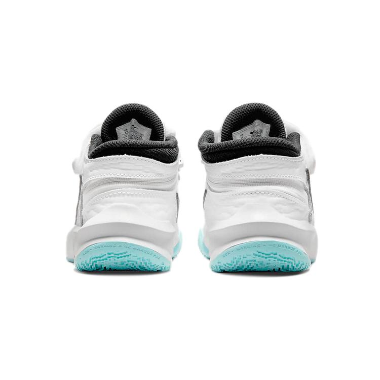 Nike Team Hustle D 10 Flyease Low Top Basketball Shoes White Blue Children Aged 3 7 Years Old DD7302-102