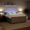 Box Spring Bed with Mattress Light Grey 200x200 cm Velvet