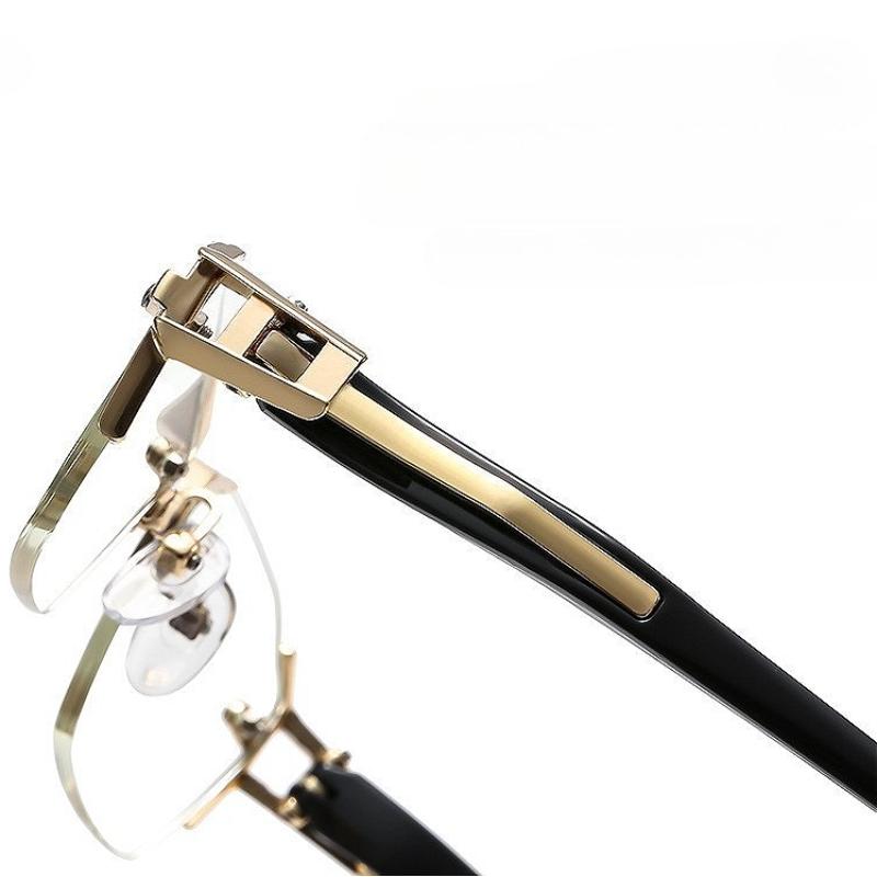 Square Rimless Belt Legs Reading Glasses Frame for Men Women Luxury Brand Business Presbyopia Eyeglasses Prescription Eyewear