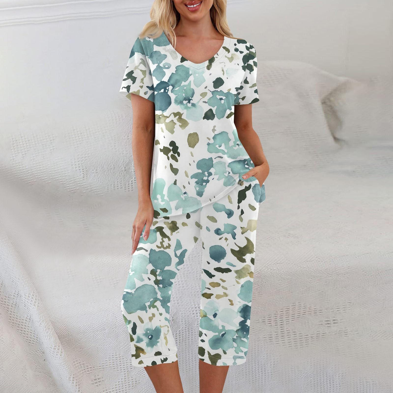 

Комплекты из 2 предметов для женщин, летний топ с короткими рукавами и брюки с карманами, мягкие комплекты для тренировок XL белый