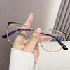 Trendy Cat Eye Flat Light Glasses Anti Blue Light Optical Eyeglass Personality Versatile Blue Light Blocking Eyewear For Women