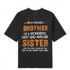 Herren "Bruder und Schwester" T-Shirt, Rundhals Freizeitkleidung, Frühling und Sommer.