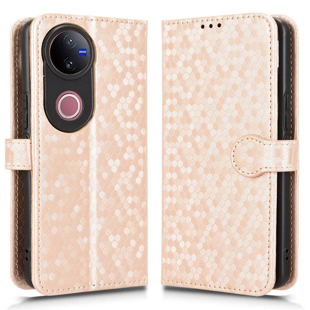 For Vivo V50 5G Wallet Case Dot Pattern Imprint PU Leather Phone Cover