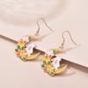Trendy Cute Animal Drop Dangle Earrings For Women Girls Cat Rabbit Koi Dragon Colorful Enamel Golor Color Earrings Pendientes