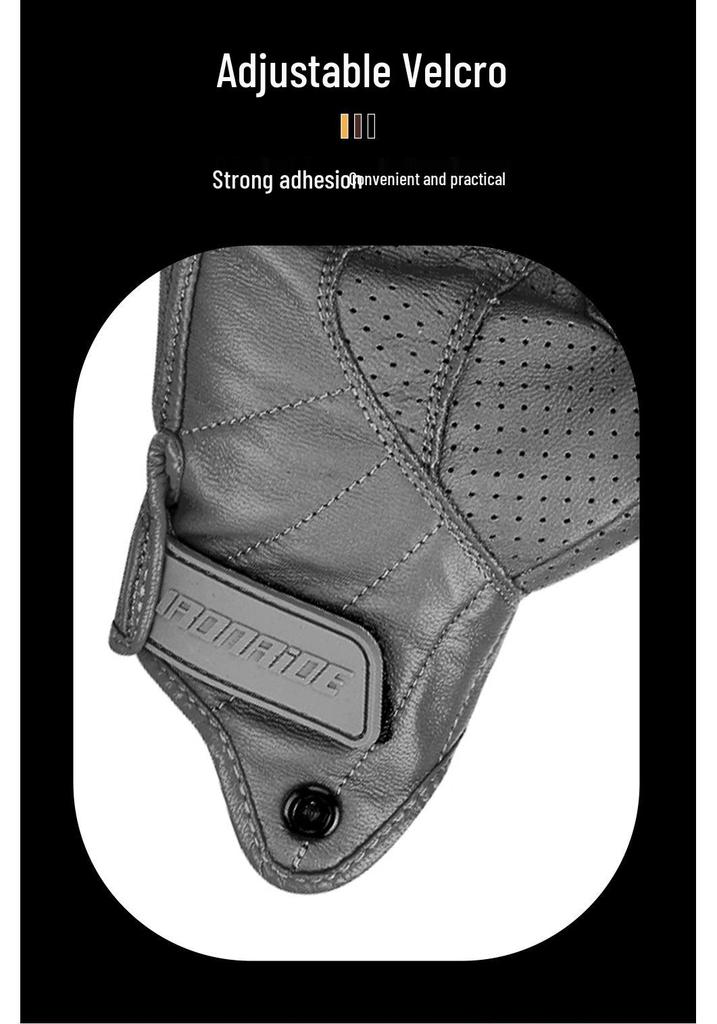 Genuine Leather Breathable Motorcycle Racing Gloves - Anti-Fall, Summer Riding Gear