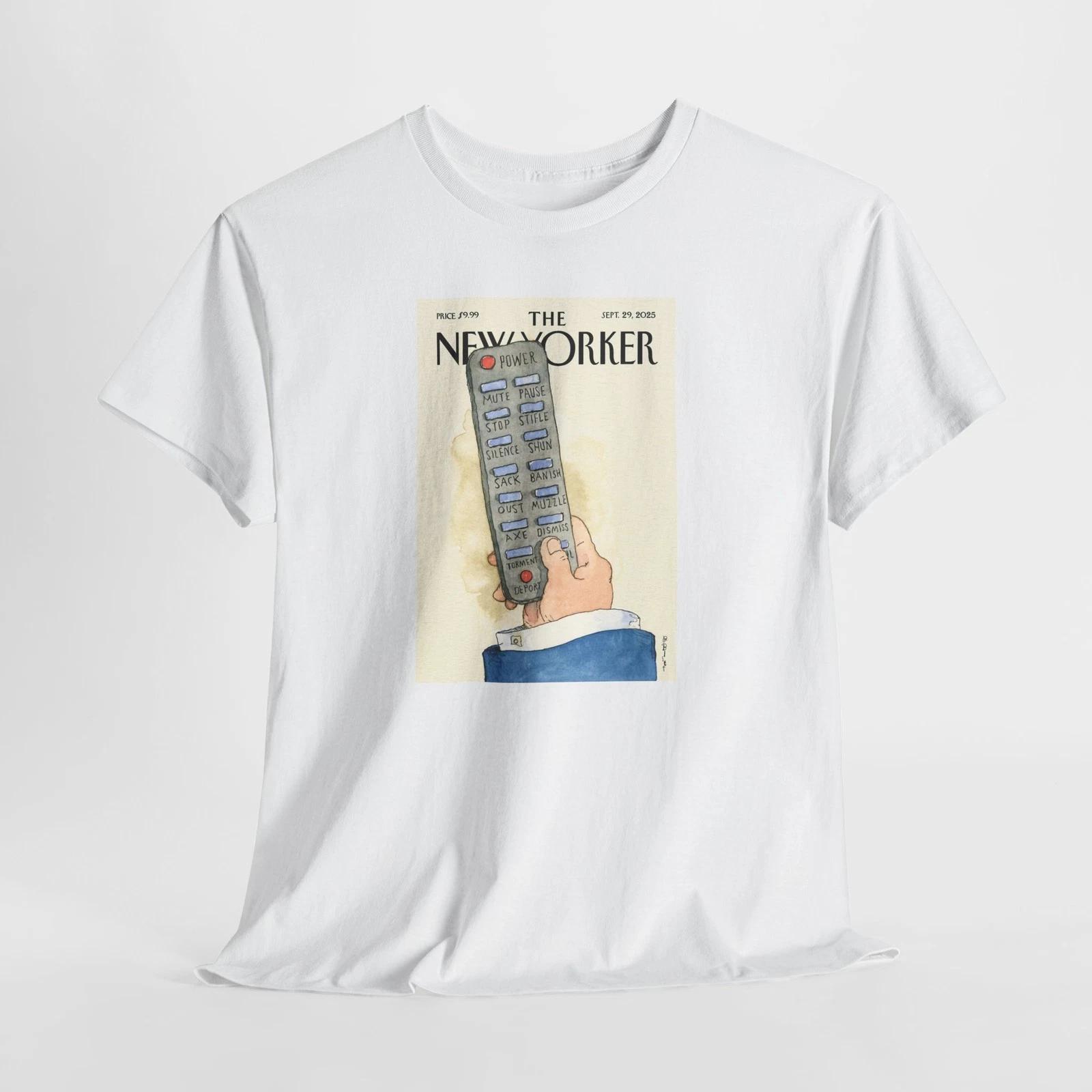 

Political Satire Tee, Trump First Amendment TV Remote Control Unisex Tee Shirt, 4XL