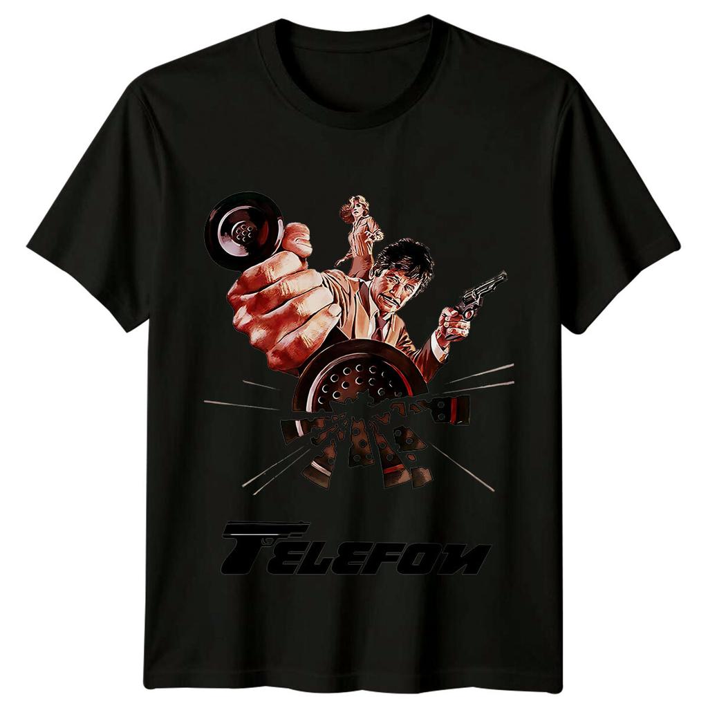 Telefon (1977) Filmplakat Inspiriertes 100% Baumwolle T-Shirt Herren T-Shirts Oberteil Retro 70er Jahre T-Shirt Unisex