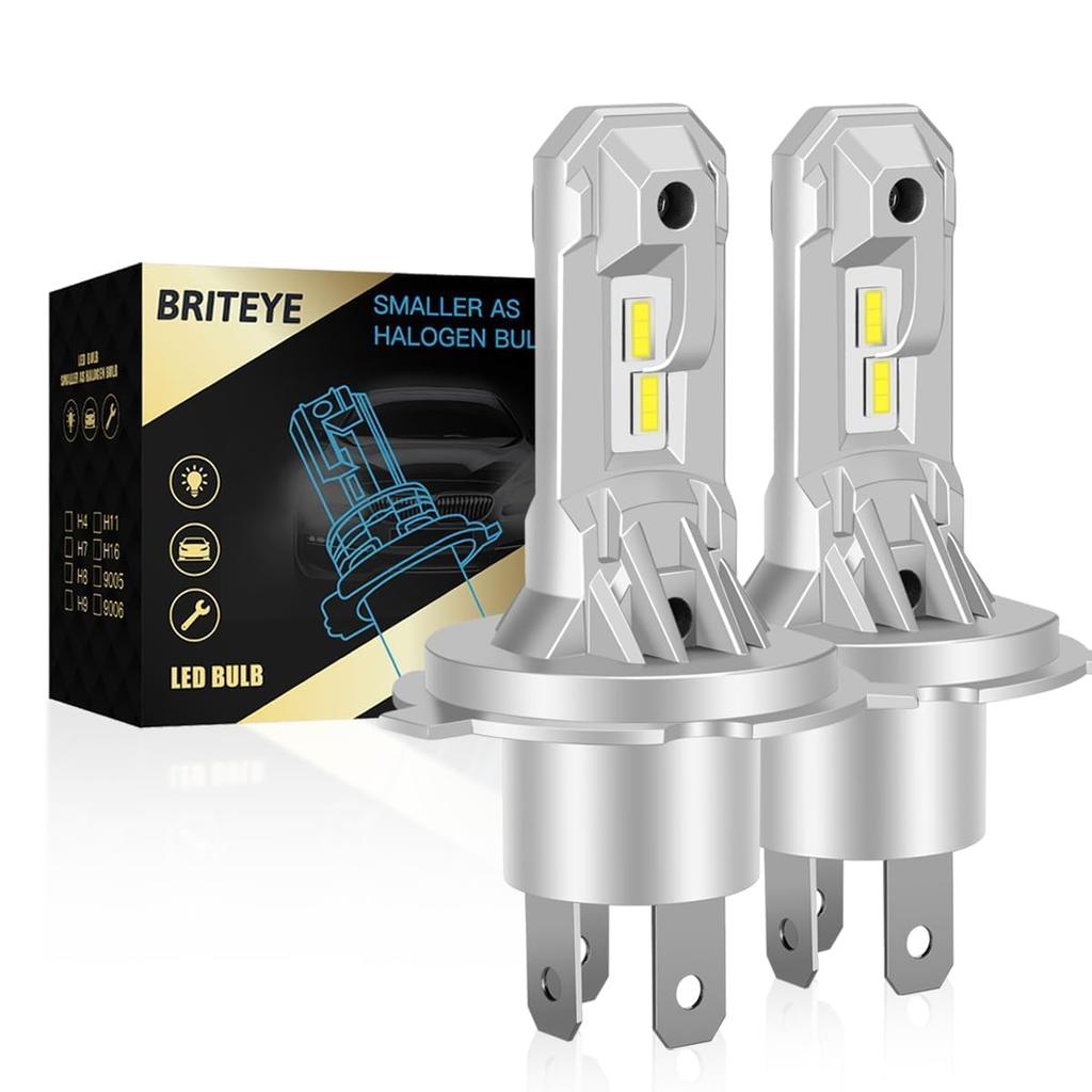 Briteye H4 LED Headlight, Compatible with Vehicle Inspection, Hi/lo Switching, LED H4, Halogen Size,