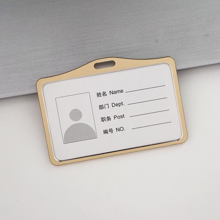 Fashion Card Cover Women Men Aluminum Alloy Work Name Card Holders Business Work Card ID Badge Lanyard Holder Metal Bags Case