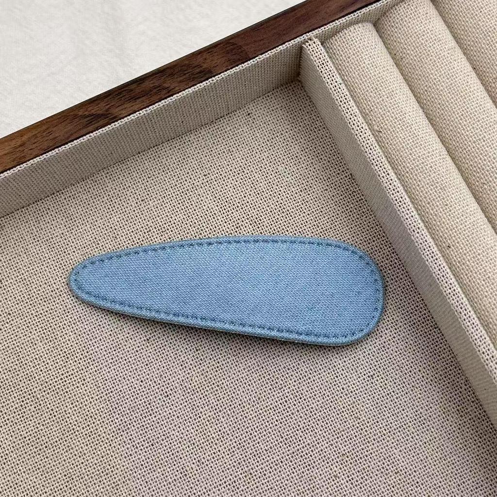 Korėjietiško stiliaus džinsinio mėlynumo kirpčiukų plaukų segtukas - Paprastas geometrinis audinio plaukų segtukas mergaitėms