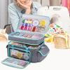 Large Capacity Double Layer Sewing Storage Bag with Adjustable Partitions Detachable Pouches and Shoulder Strap for Sewing Kits