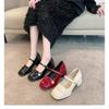 Fashion Chunky Design Ladies Casual Party Shoes 2025 New Model Versatile Comfortable Women's High Heels Gentle Retro Women Shoes