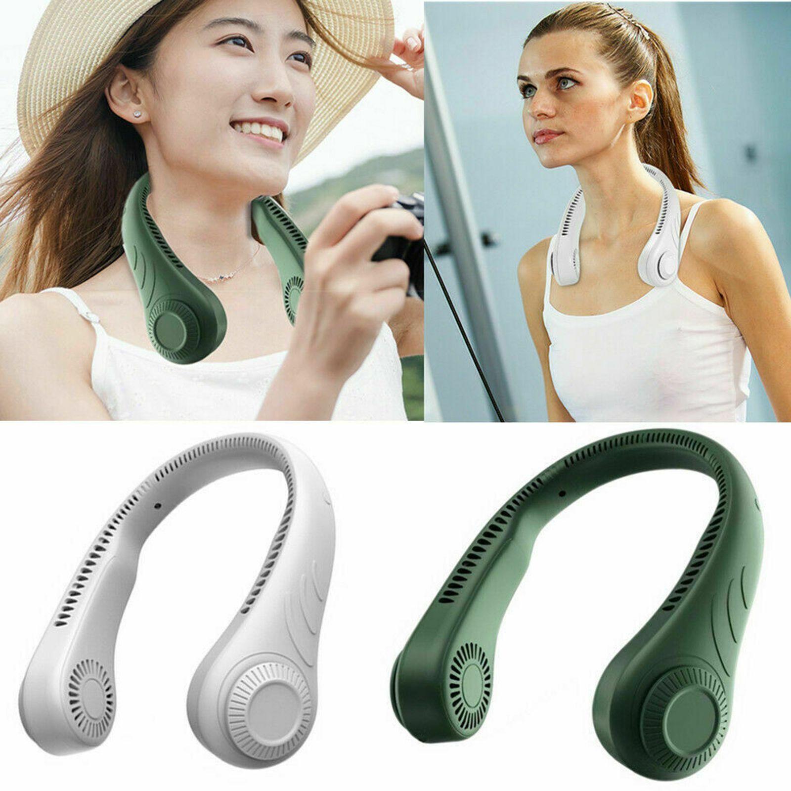 

USB Rechargeable 4000mAh Neck Fan 3 Speed Cooling Lazy Neckband Portable
