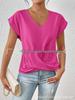 2026 Bestseller Women's Solid V-neck Short-Sleeve T-shirt - Elegant Spring/Summer Top