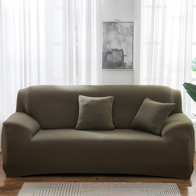 Waterproof Dark Grey Sofa Furniture Cover Elastic Sofa Covers Designed For Living Room Plain Couch Slipcovers Funda De Sofa Furniture Couverture De