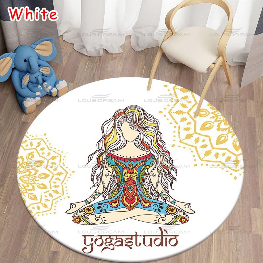 Runder Meditations-Chakra-Muster-Teppich Yoga-Praxisbereich Teppich Innenbereich Heimdekoration Fußmatte