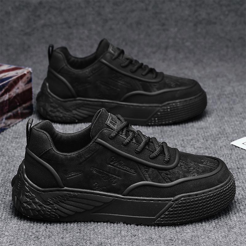 D Autumn and Winter New Street Fashion Retro Youth Sports and Leisure Men's Shoes Board Shoes, Black