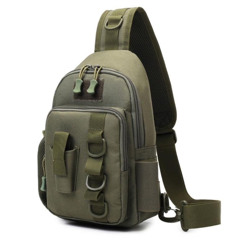 Fishing Tackle Storage Shoulder Bag Outdoor Fishing Shoulder Pack Comfortable Fishing Gear Carrying Bag with Rod Stand