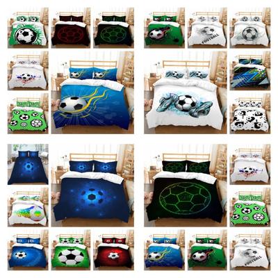 Bettset im Sport-Stil, Bettbezug-Set mit Fußball-Aufdruck, Bettbezug-Set für Teenager, King- und Queen-Size-Betten, modischer Bezugsanzug, luxuriöser Bettbezug