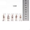 5 Pieces 1/64 Miniature Model Tiny People Role Play Resin Realistic Ornament for Train Layout