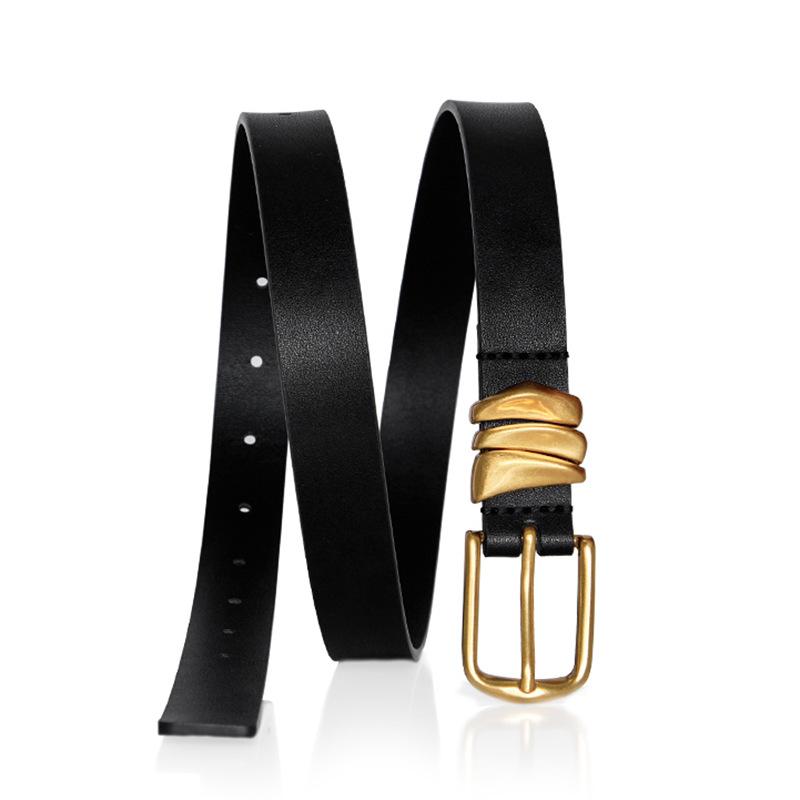 

Meier Classic leather belt - women s genuine top grain cowhide - premium vintage minimalist waist belt 100