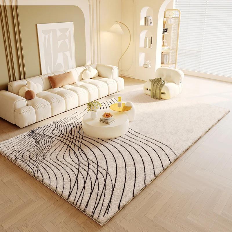 Modern Style Living Room Decoration Carpet Thickend Washable Lounge Floor Mat Fluffy Plush Study Rug Large Size Rugs for Bedroom