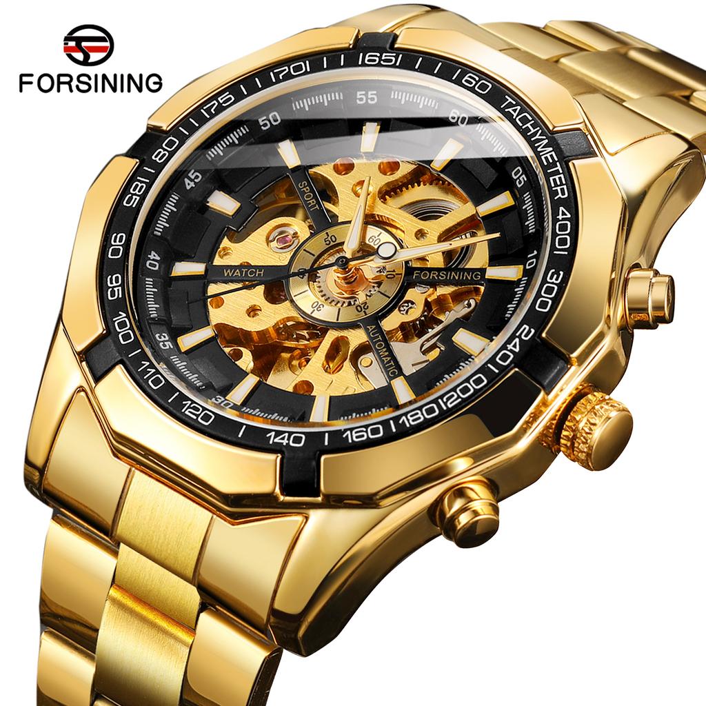Forsining Chinese Relogio Forsining Montrepourhomme Stainless Steel Bracelet Mechanical Skeleton Automatic Watch Wristwatch Man